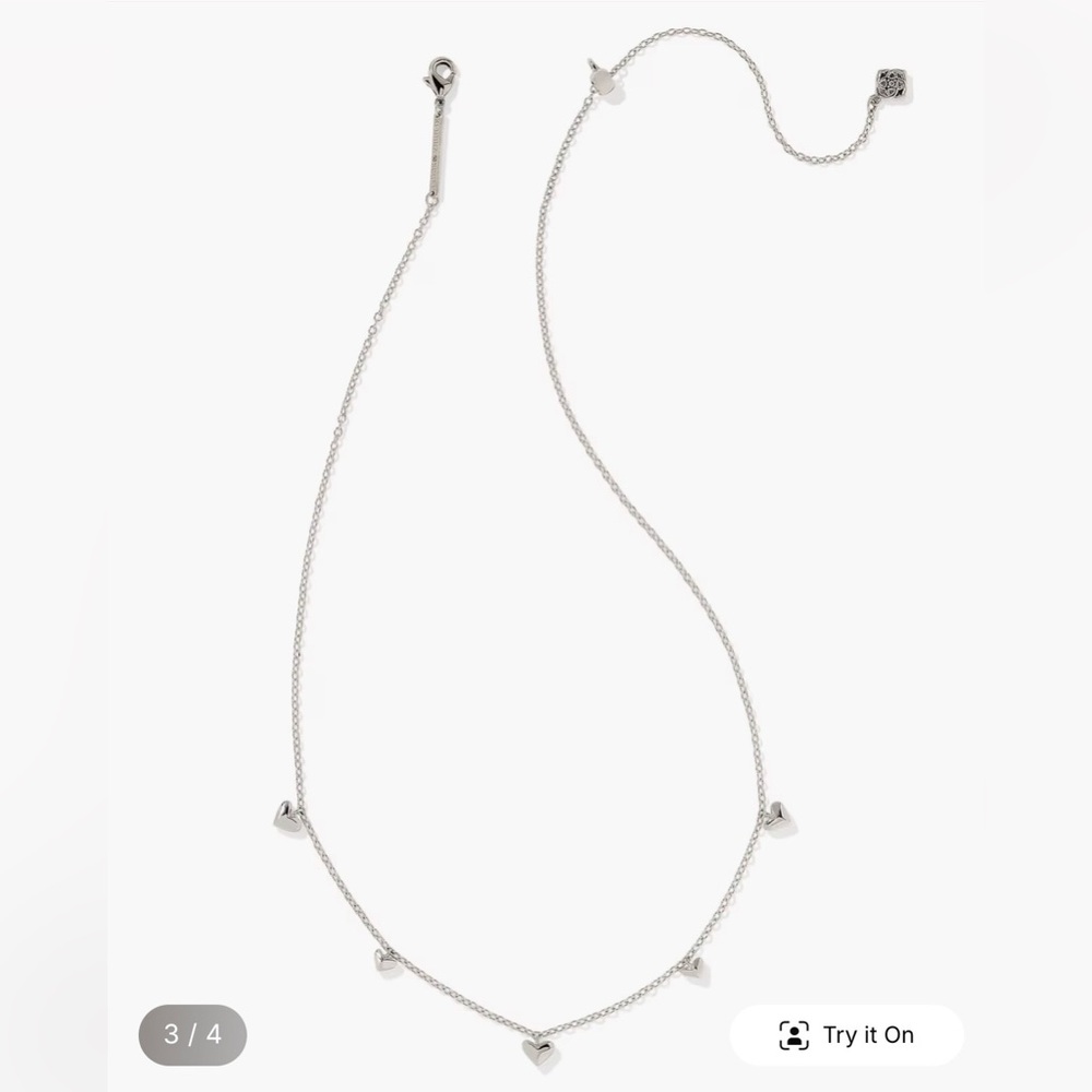 BNWT Kendra Scott 🤍 Phoebe Heart 🩶Necklace